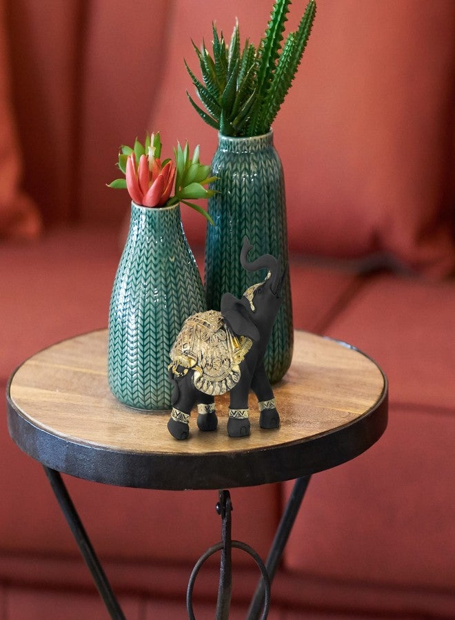 TRANSGOOD Lucky Elephant Statue - Feng Shui Decor, 5.5 Inch Small Home Decoration (Black) - Image 3